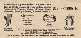A $1 coupon in the appearance of a dollar bill, that can be exchanged for goods at Gold Medal P…