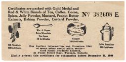 A $1 coupon in the appearance of a dollar bill, that can be exchanged for goods at Gold Medal P…