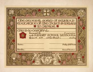 colour certificate stating "The General Board of Religious Education of the Church of England i…