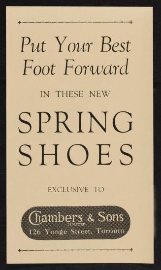 A fold-out advertising flier for Chambers and Sons Limited, stating "Put You Best Foot Forward …