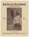 A fold-open advertising card put out by The Consumers' Gas Company of Toronto, stating "Read Yo…