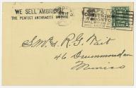 An advertising postcard for Wm. J. Hall's Prepared Smithing Coal, with a used one-cent stamp on…