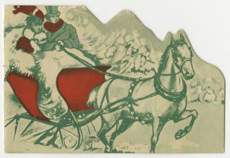 A Christmas card put out by the Dominion Coal & Wood Limited. The card opens to reveal a gift o…