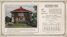 Advertising cards depicting a calendar for May 1925, stating "Millwork of Merit at your service…