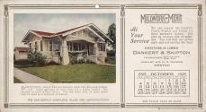 Advertising cards depicting a calendar for October 1925, stating "Millwork of Merit at your ser…