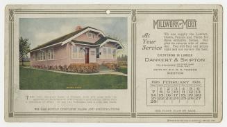 Advertising cards depicting a calendar for each card for February 1926, stating "Millwork of Me…