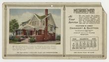 Advertising cards depicting a calendar for each card for March 1926, stating "Millwork of Merit…
