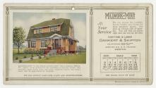 Advertising cards depicting a calendar for each card and month of 1926, stating "Millwork of Me…