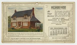 Advertising cards depicting a calendar for each card and month of 1926, stating "Millwork of Me…