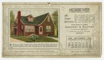 Advertising cards depicting a calendar for October 1926, stating "Millwork of Merit at your ser…