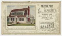 Advertising cards depicting a calendar for August 1926, stating "Millwork of Merit at your serv…