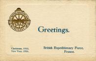 The front of the card bears the emblem for the 1st machine gun brigade, Canada (1914), and the …