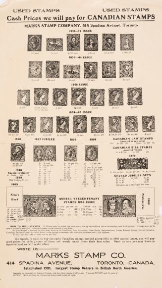 Used stamps, cash prices we will pay for Canadian stamps