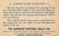 An advertisement sent out as a postcard, stating "Announcement// We are pleased to announce the…