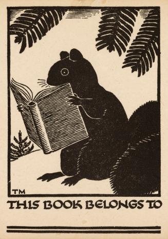 A sample of a Ryerson Press bookplate that states "This book belongs to..." with an illustratio…