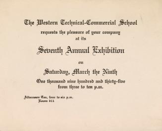 An invitation stating "The Western Technical-Commercial School requests the pleasure of your co…