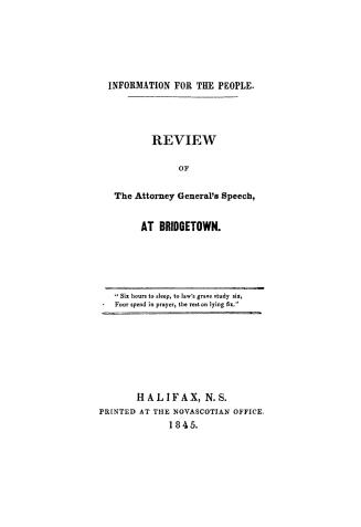 Review of the Attorney General's speech at Bridgetown