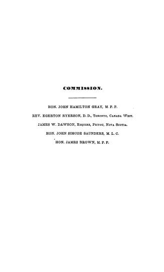 Report of the Commission appointed under the Act of assembly relating to King's college, Fredericton, session of 1855