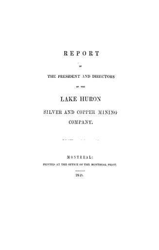 Report of the president and directors
