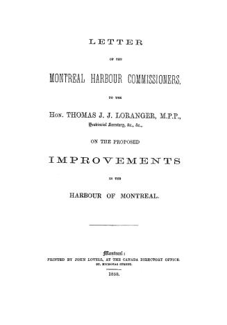 Letter of the Montreal Harbour Commissioners to the Hon