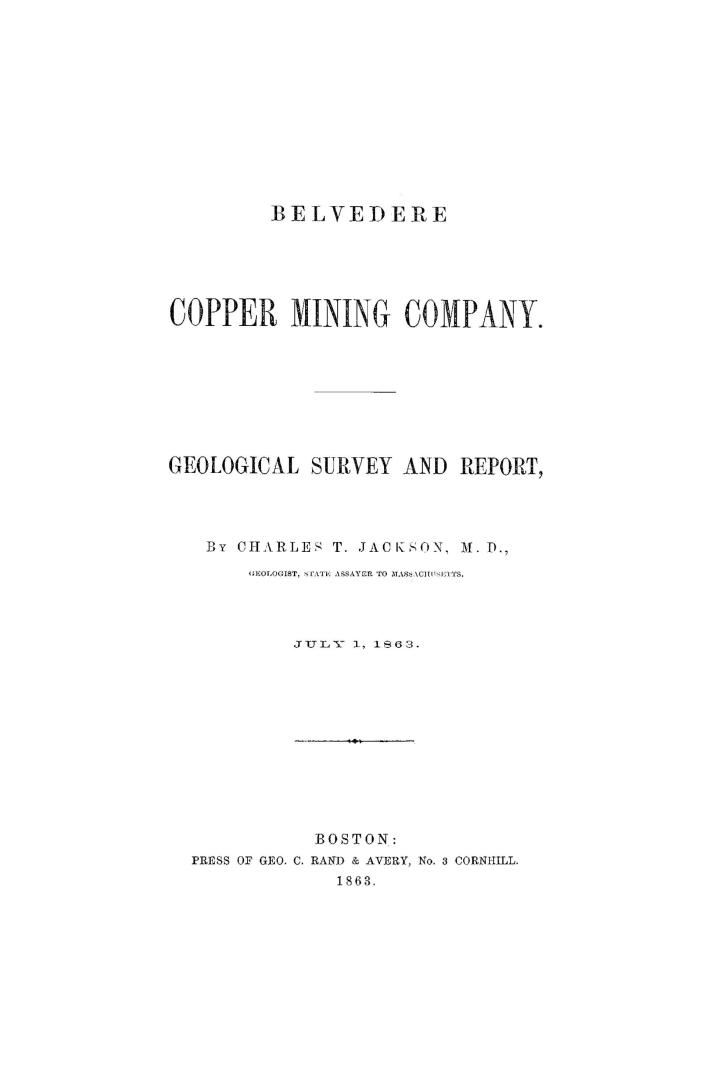 Belvedere Copper Mining Company