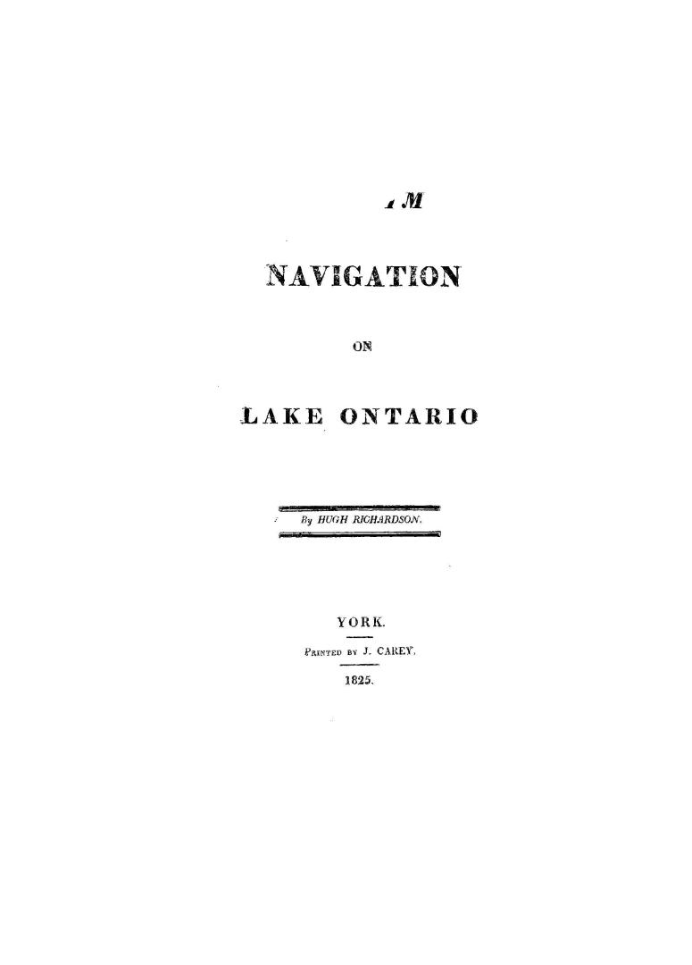 Steam navigation on Lake Ontario