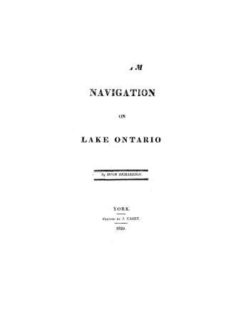 Steam navigation on Lake Ontario