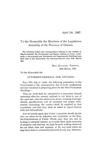 To the Honorable the members of the Legislative Assembly of the Province of Ontario