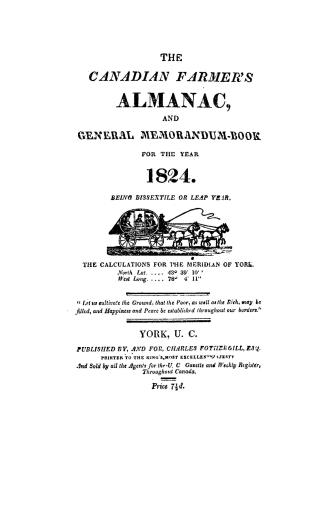 Upper Canada farmers' & mechanics' almanac
