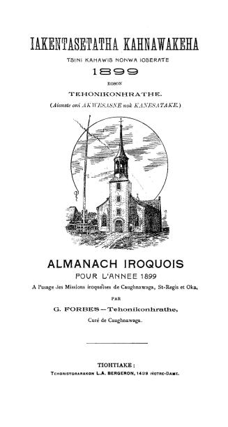 Iakentasetatha kahnawakeha : Almanach iroquois