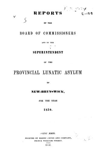 Reports of the Board of commissioners and of the superintendent