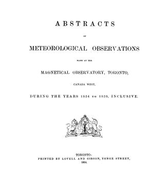 Results of meteorological and magnetical observations