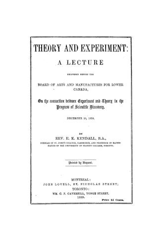 Theory and experiment