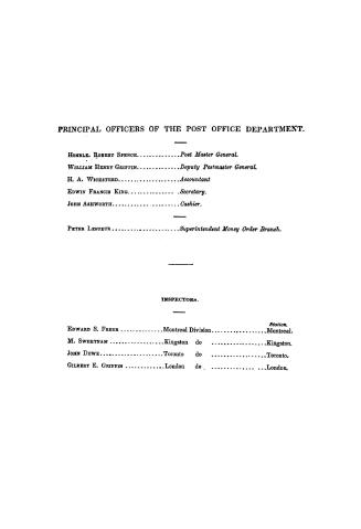 Canada official postal guide... chief regulations of the Post office, rates of postage and other information, and alphabetical list of post offices in Canada