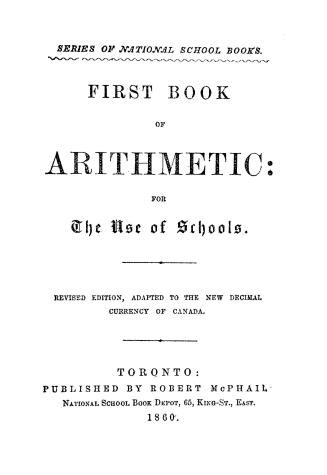 First book of arithmetic for the use of schools