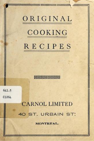 Original cooking recipes