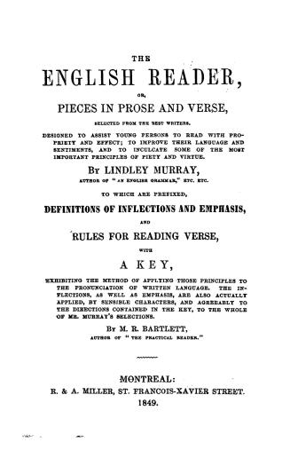 The English reader, or, Pieces in prose and verse, selected from the best writers