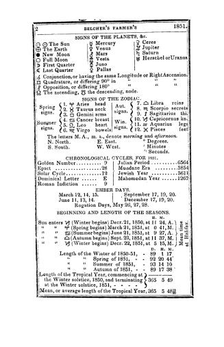 Belcher's Farmer's almanac for the Province of Nova Scotia