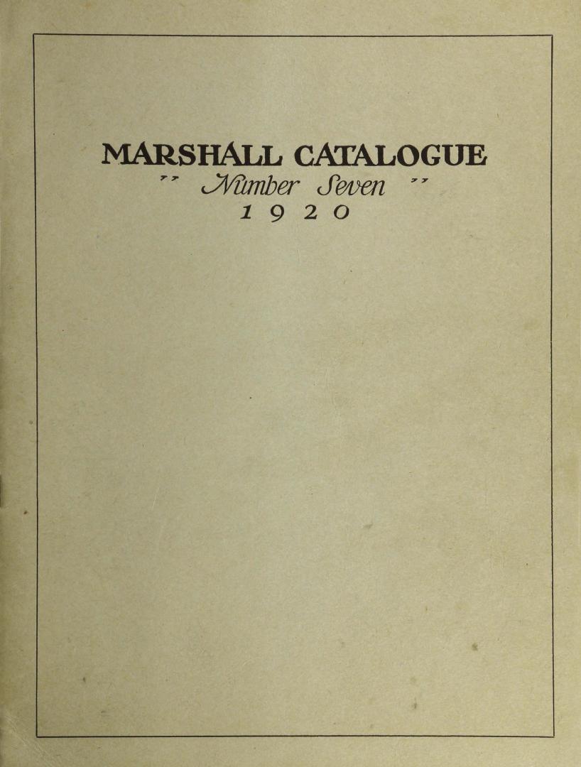 Marshall catalogue no. 7: illustrating and describing the famous Marshall ventilated mattress ... manufactured in our factories