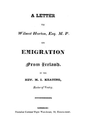 A letter to Wilmot Horton, esq