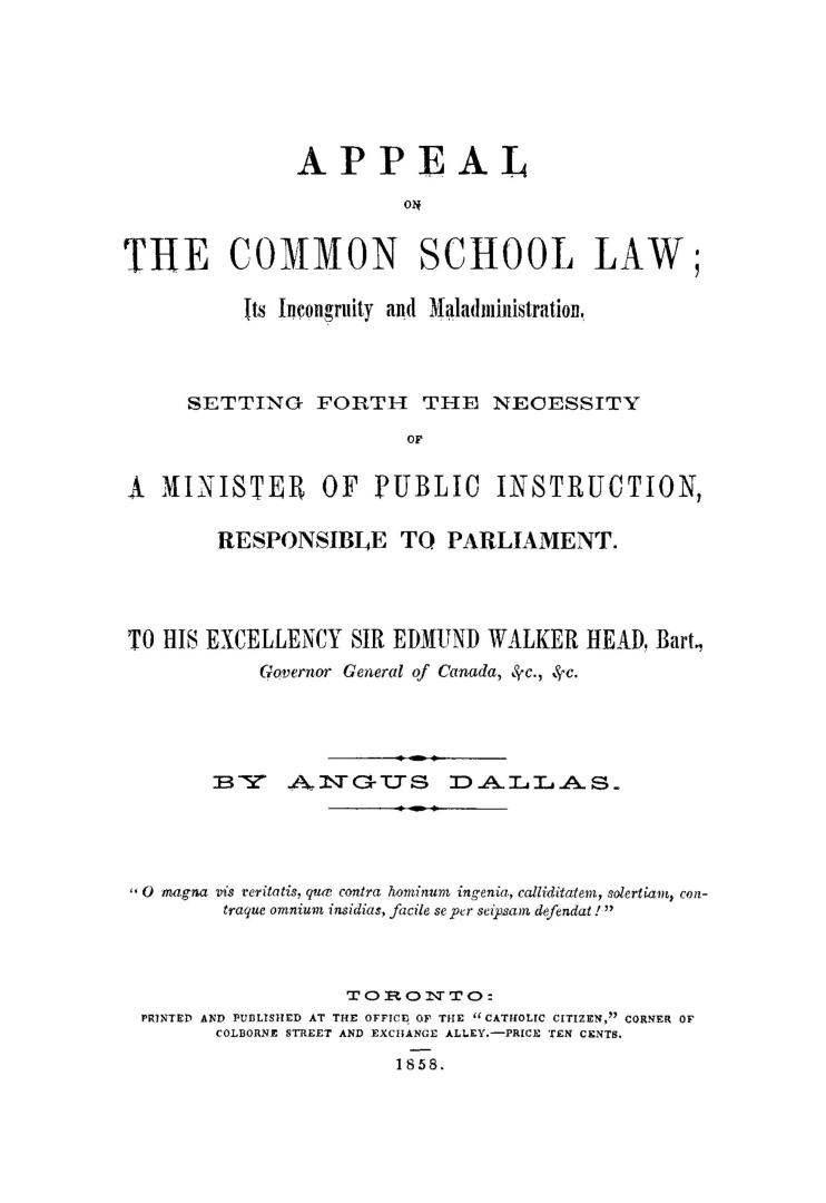 Appeal on the common school law, its incongruity and maladministration