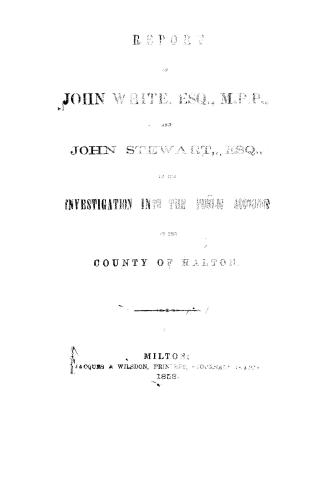 Report of John White and John Stewart of the investigation into the public accounts of the county of Halton