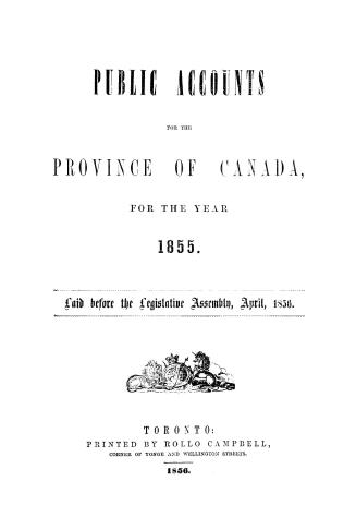 Public accounts for the province of Canada