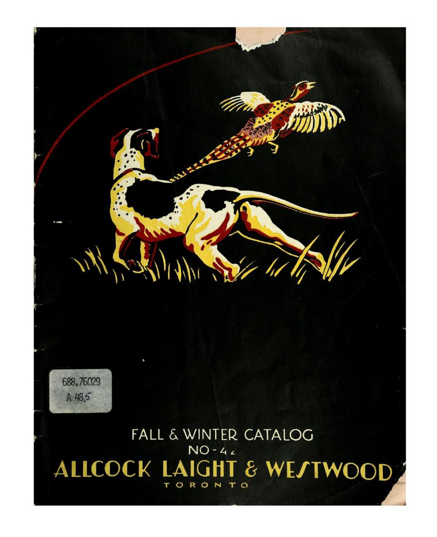 Fall and winter catalog: no. 42 Allcock, Laight & Westwood, Toronto