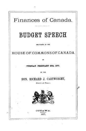 Budget speech delivered in the House of Commons of Canada