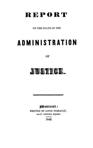Report on the state of the administration of justice