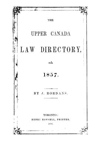 The Ontario law list and solicitors' agency book