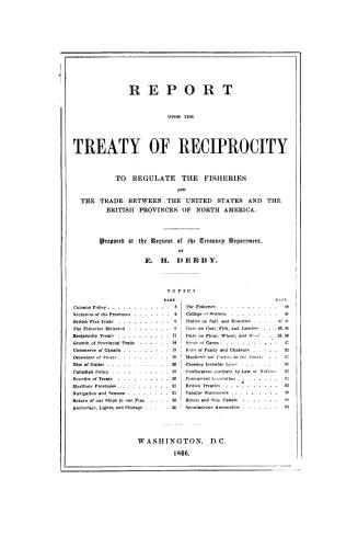 A preliminary report on the treaty of reciprocity with Great Britain to regulate the trade between the United States and the provinces of British Nort(...)