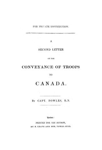 A second letter on the conveyance of troops to Canada