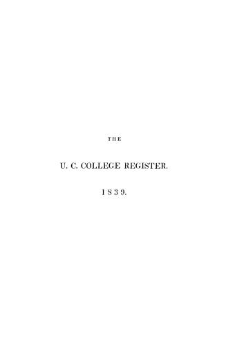 The Upper Canada college register containing the prize list and examination papers for